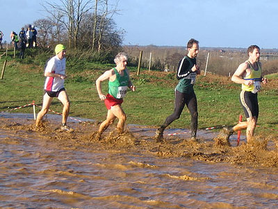 Dene Stringfellow in his element at the 2006/7 Culham Park round of the Oxford Mail Cross Country League.
