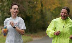 Ros Knopp & Sheila Bailey sharing a joke the 2008 Abingdon Marathon.