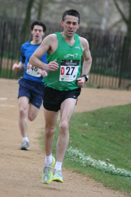 John Peake on his way through the Oxford College parks in the Teddy Hall Relays held at Iffley Road, Oxford on Wednesday, 11 March 2009.