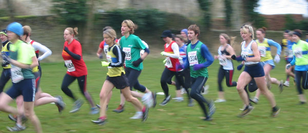Clare Hazell and Helen Brackenbury in the thick of things at the 2009 Cirencester round of the Oxford Mail Cross Country League.