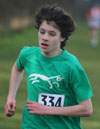 One of our White Horse Harrier young athletes competing in the Oxfordshire County Cross Country Championships held at Horspath in January 2009.