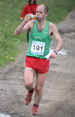 Paul Jegou takes on board some fuel during the 2013 Marlborough Downs Challenge.