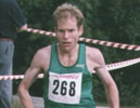 Pete Wilson striding out towards the finish.